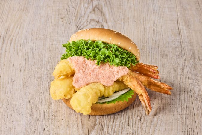 フレッシュネスバーガー 神の海老バーガー 明太クリームチーズ