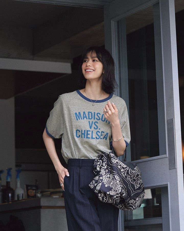佐藤晴美 Tシャツコーデ