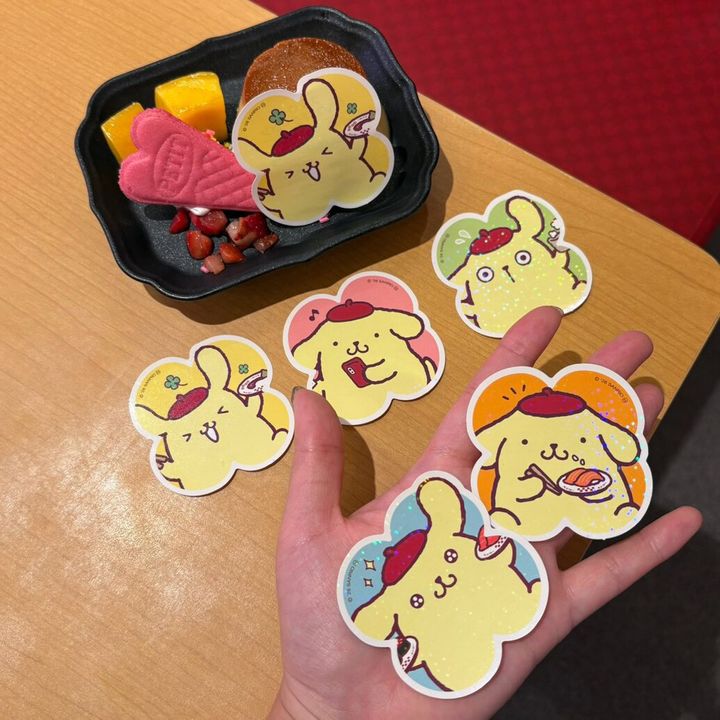 ポムポムプリン×スシロー コラボステッカー