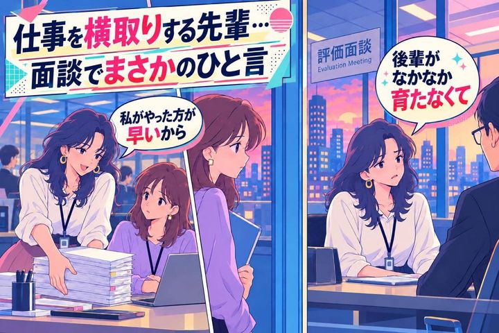 「私がやった方が早いから」と私の仕事を奪う先輩→評価面談での“まさかのひと言”に絶句