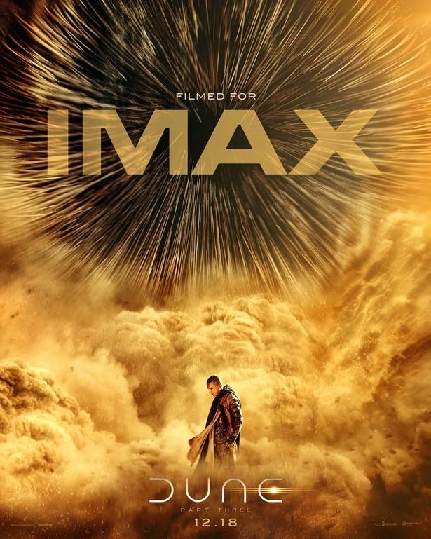 【写真を見る】IMAX版のビジュアルにはポールと巨大生物サンドワームの姿が [c] 2026 Warner Bros. Entertainment Inc. and Legendary. All rights reserved.