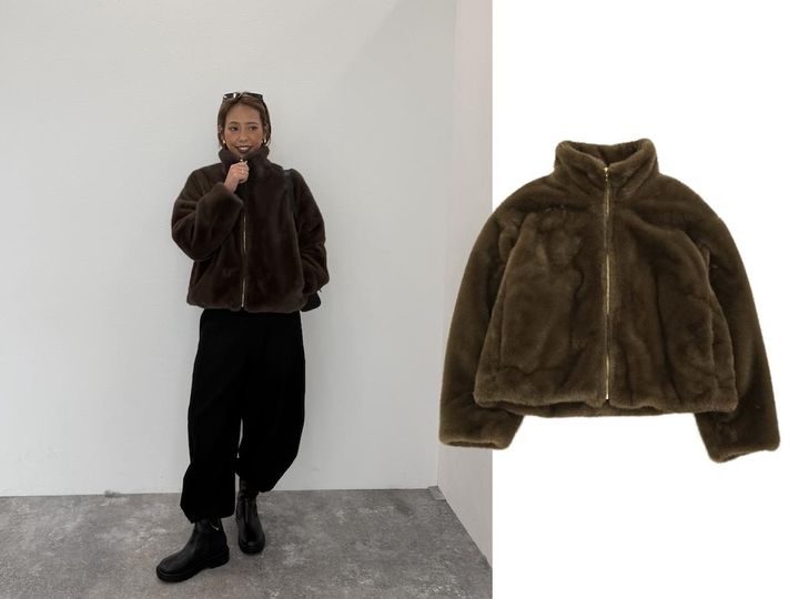 画像: フェイクファーブルゾン（ブラウン）¥10,990 出典：グローバルワーク