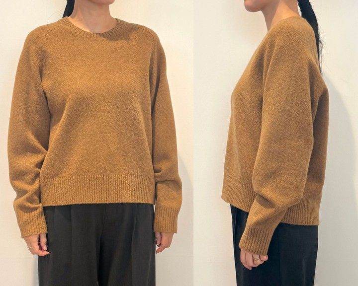「スフレヤーンクルーネックセーター」￥3990