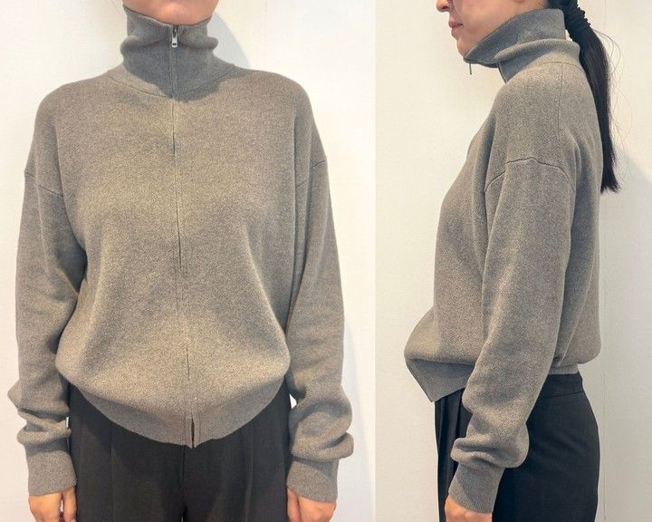 「スムースコットンフルジップカーディガン」￥3990