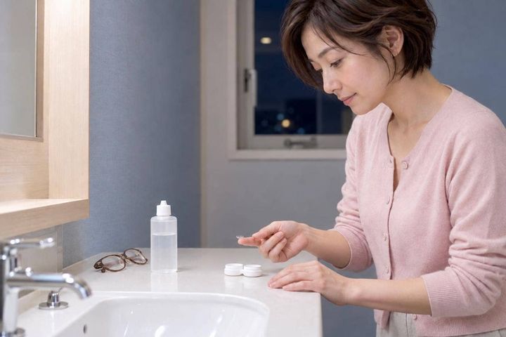 コンタクトレンズをつけたままお風呂へ？入浴前に外したい理由と、濡れたときの対処