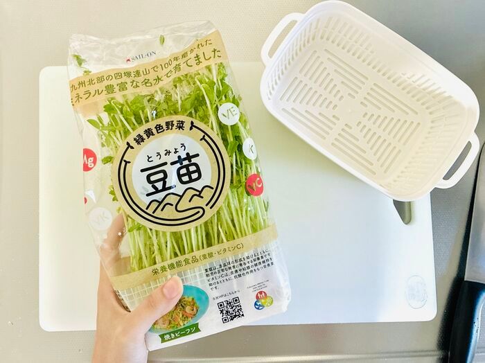 【セリア】調理用のザルじゃなかった！豆苗をもう一度楽しめる、110円の節約アイテム♪