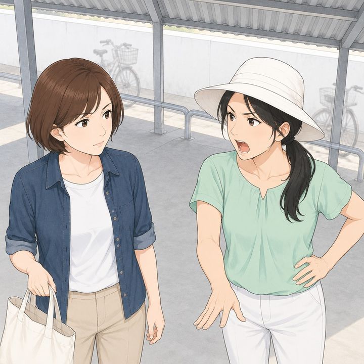 【漫画】「傷がついたの。1万5千円払って」駐輪場で私を怒鳴りつける女性。だが、倒れた自転車を起こすと黙り込んだ