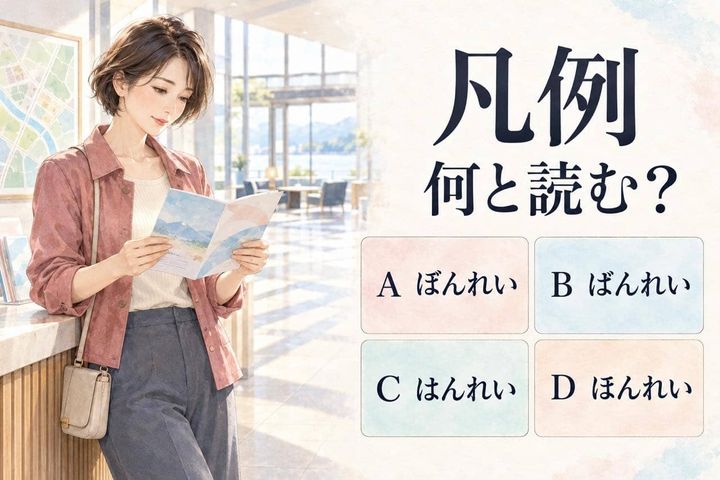 【漢字テスト】地図で見かける「凡例」、何と読む？