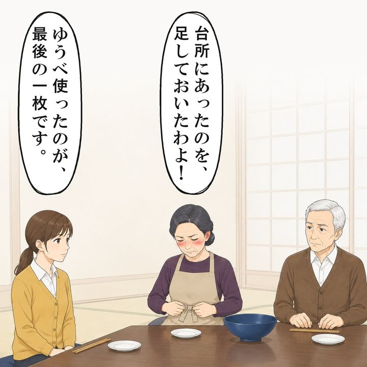 義母は朝、器に移したと認め、顔を真っ赤にしました