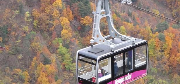 ロープウェイは山麓・湯元駅より標高差430メートルの高さを6分で運行/天元台・西吾妻スカイバレーの紅葉 画像提供：天元台高原