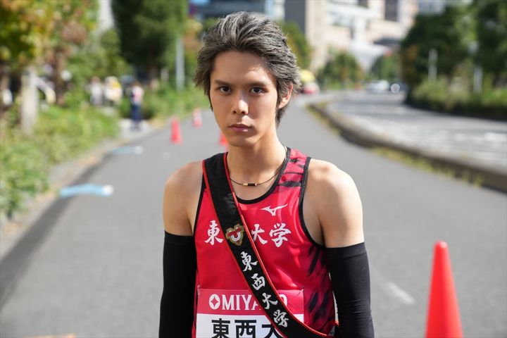 ドラマ『俺たちの箱根駅伝』に出演する細田佳央太 （C）日本テレビ width=