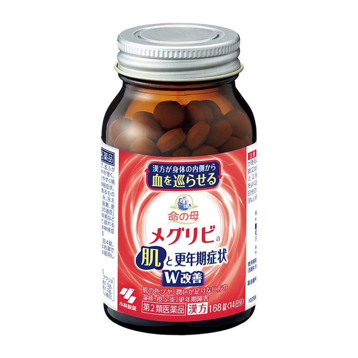 漢方が体の内側から血を巡らせ、更年期症状を改善する。メグリビa【第2類医薬品】 168粒 3850円（小林製薬）