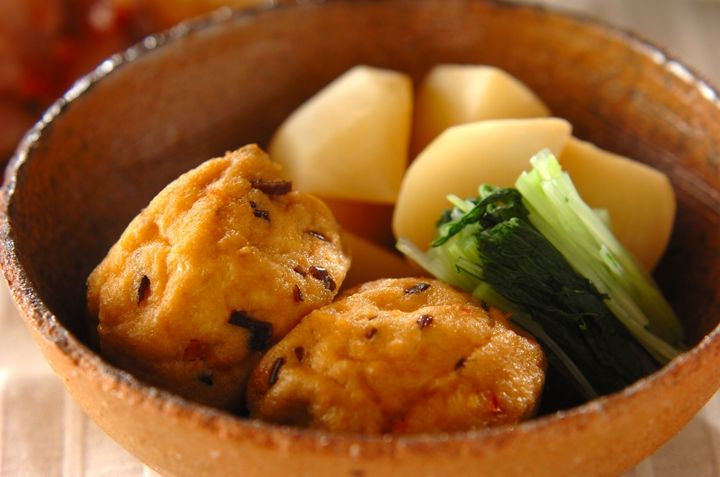 おだしがきいてる！がんもどきとカブの煮物