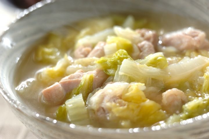 鶏肉と白菜のユズコショウスープ
