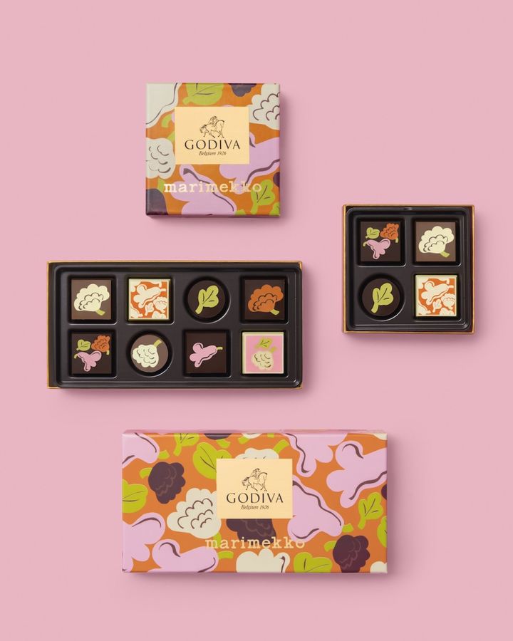「ゴディバ×Marimekko コレクション アソートメント」（4粒入 1728円／8粒入 3456円） ※価格は税込み width=
