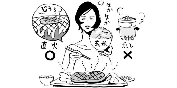 直火○ 蒸し×