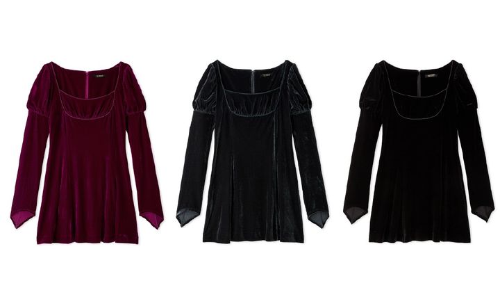 ベロアミニドレスのPNK・GRY・BLK