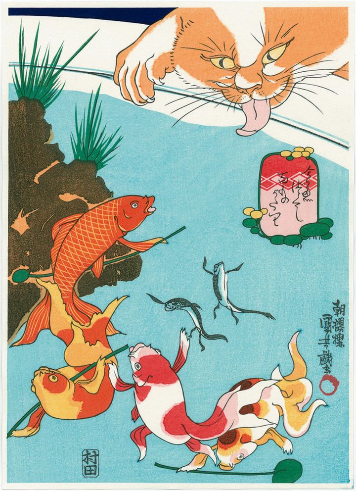 歌川国芳「金魚づくし 百ものがたり」版画のみ￥11,000 ／（株）アダチ版画研究所