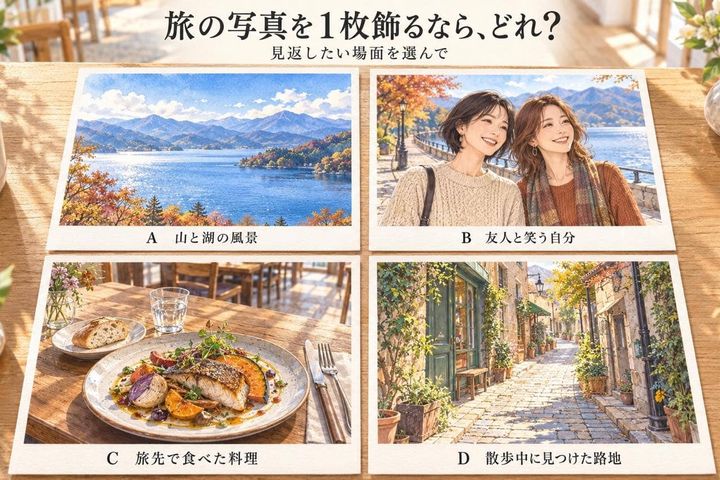 【心理テスト】旅の写真を１枚飾るなら、どれ？