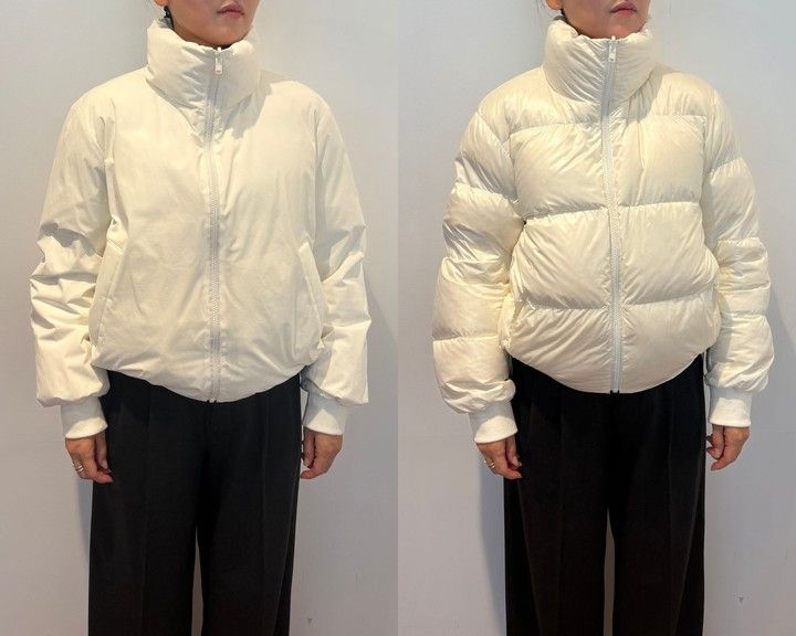「リバーシブルダウンショートジャケット」￥12900 白正面