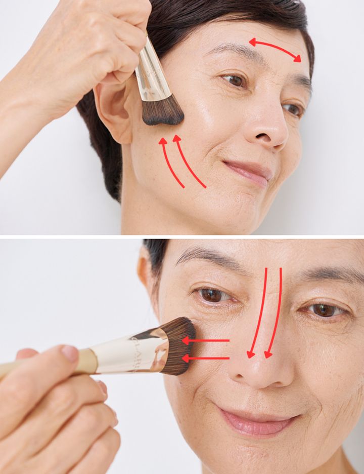 【2】頰や額、鼻筋などはフラットな「面」でペンキ塗り