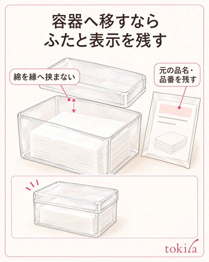 詰め込まず、ふたが合う高さと元の表示を残します。