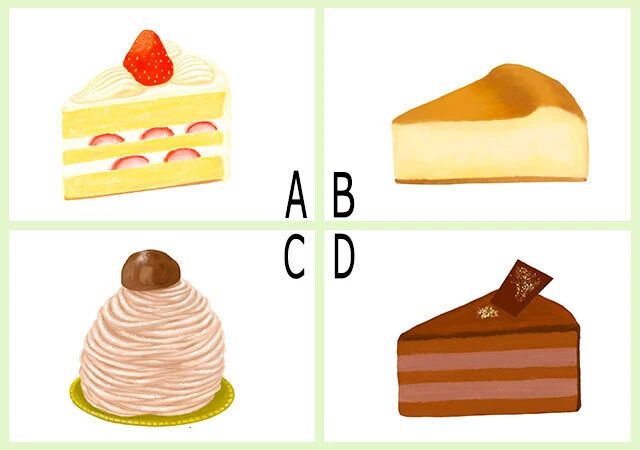 4種類のケーキから選ぶ心理テスト