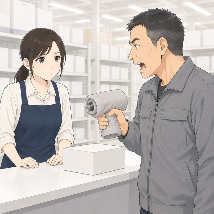 【漫画】「触るな。早く新品を出せ」レシートもないのにドリルの交換を迫る客。新品と並べると態度が一変