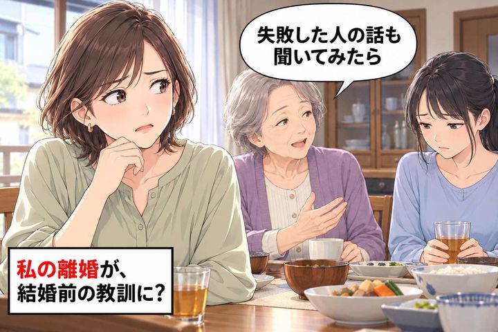 「失敗した人の話も聞いたら？」結婚間近のいとこの前で、母が持ち出したのは“私の離婚”でした