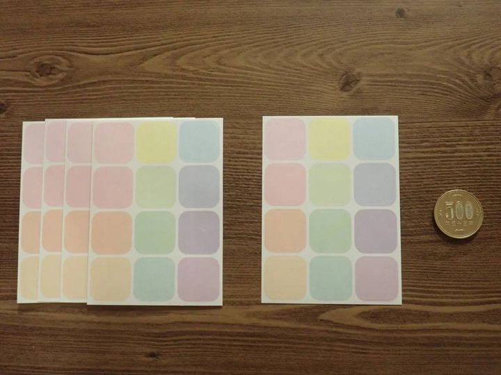 DAISO(ダイソー)：インデックスシール(くすみカラー、60枚)