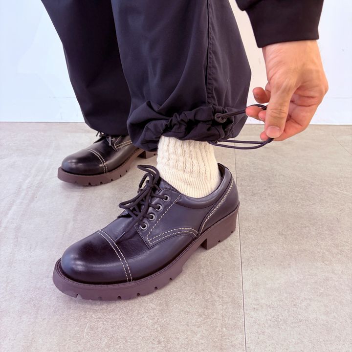 ウォームスーパーワイドユーティリティパンツ 裾のドローコード