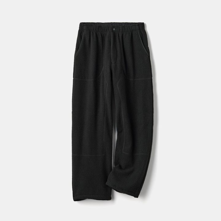 ウォームフリースワイドパンツ ブラック