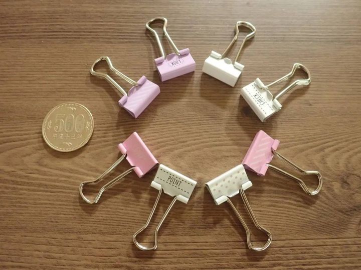 ダイソー：デザインダブルクリップ(19mm、8個)