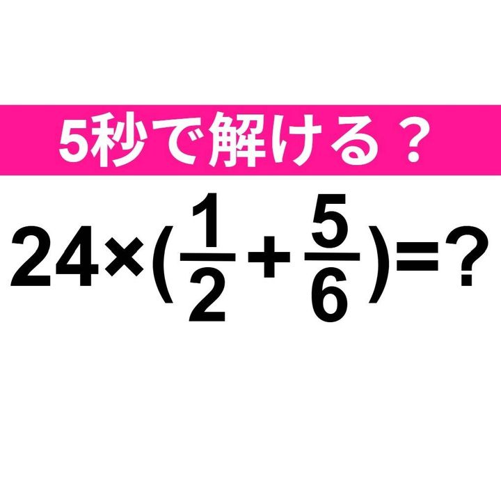 24×(1/2+5/6)=？