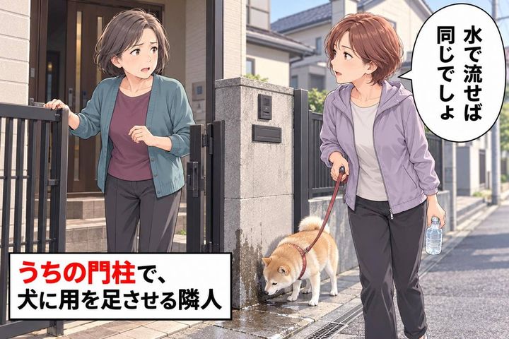 「水で流せば同じでしょ」ウチの玄関先を犬のトイレにする隣人。やめてと伝えたら、まさかの逆ギレ？