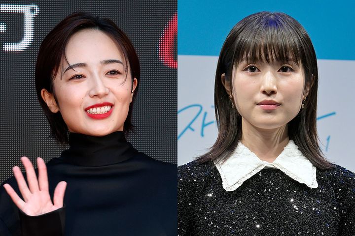 3位の森田望智さん（左、撮影：2025年10月27日、時事）と、福本莉子さん（右、撮影：2025年11月10日、時事通信フォト）