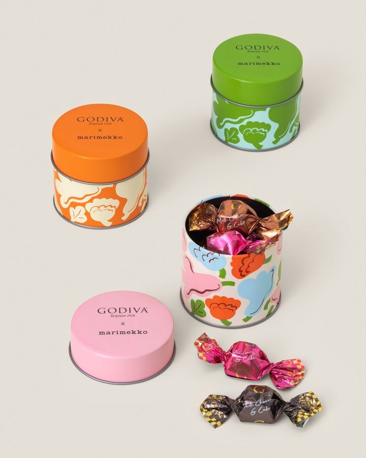 ゴディバ×Marimekko コレクション G キューブ 5粒入 グリーン、 オレンジ、ピンク