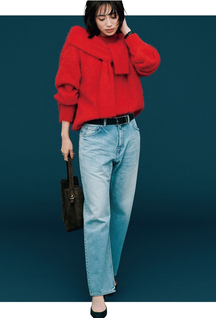 ATON DENIM STRAIGHT PANTS