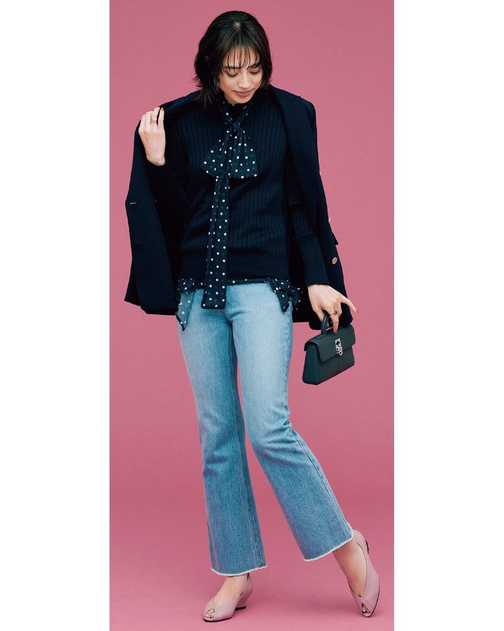 L'AUBE BLANC Boots cut Okayama Denim