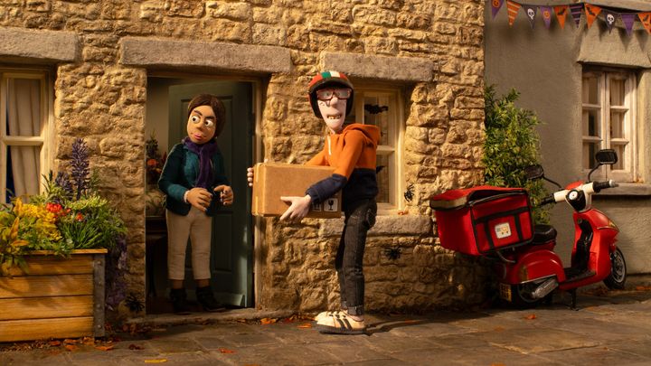 『映画 ひつじのショーン かぼちゃ畑の怪物！』配達員 場面写真 （C）2026／AARDMAN ANIMATIONS Ltd‐All Rights Reserved width=