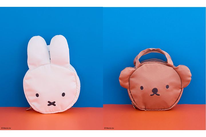 ミッフィーとボリスの刺しゅうが印象的な「フリルスクエアトートバッグ」と顔型ポーチが登場