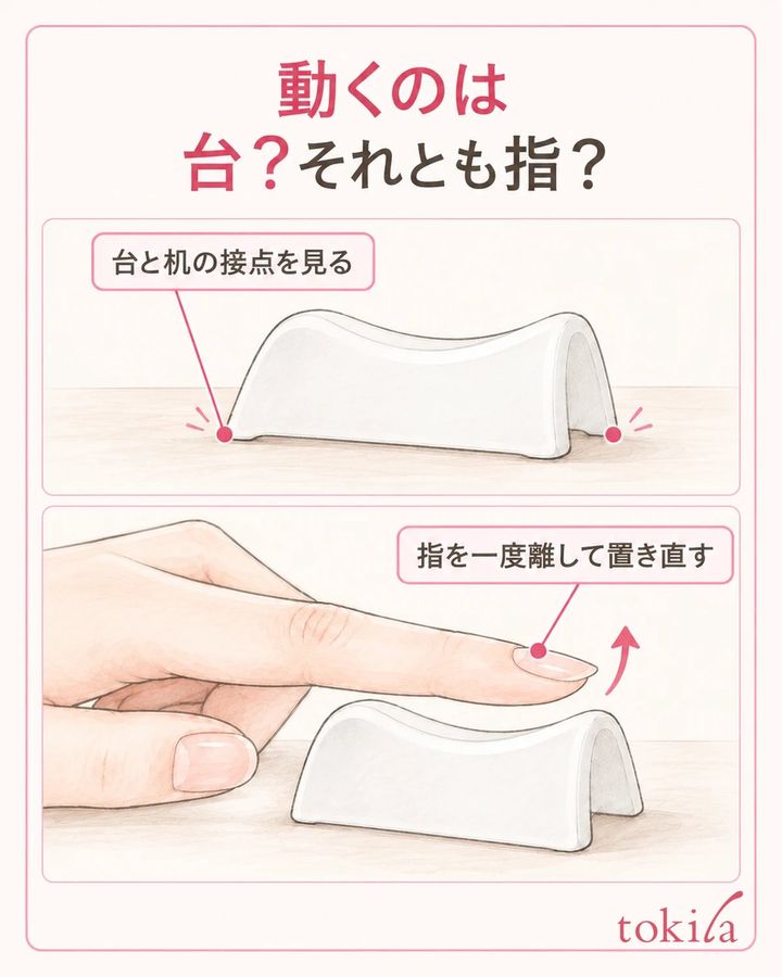 台が動くのか、指だけがずれるのかを塗る前に分けます。