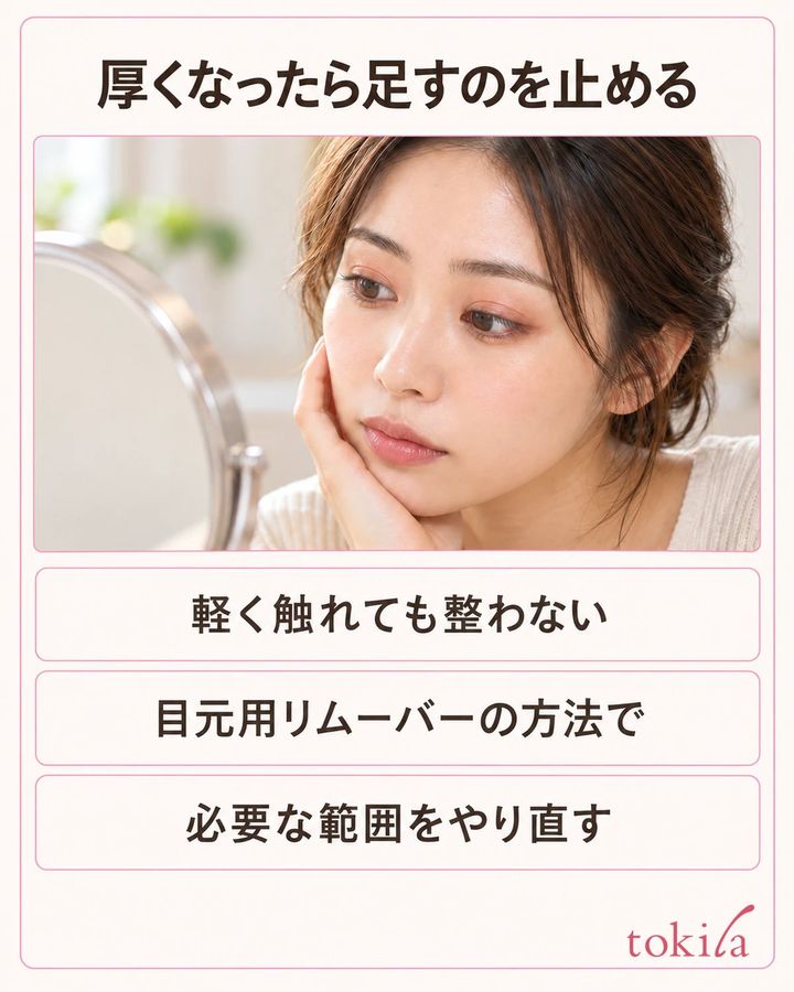 厚くなったら追加を止め、必要な範囲を製品の方法でやり直します。