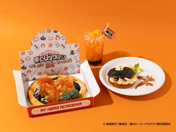 爆豪勝己をイメージしたピザ、スイーツ、ドリンク