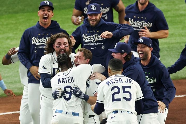 ワールドシリーズ第4戦にサヨナラ勝ちしたレイズ（C）Getty Images