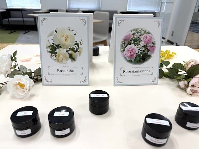 ローズアルバとローズダマセナの香りの展示