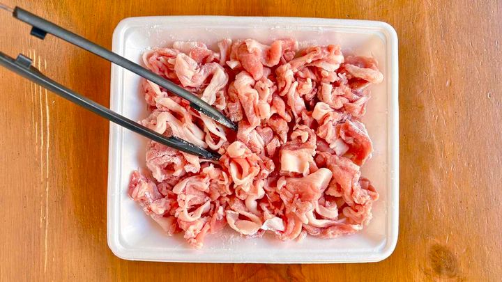 豚こまとさつまいものにんにくポン酢照り焼き