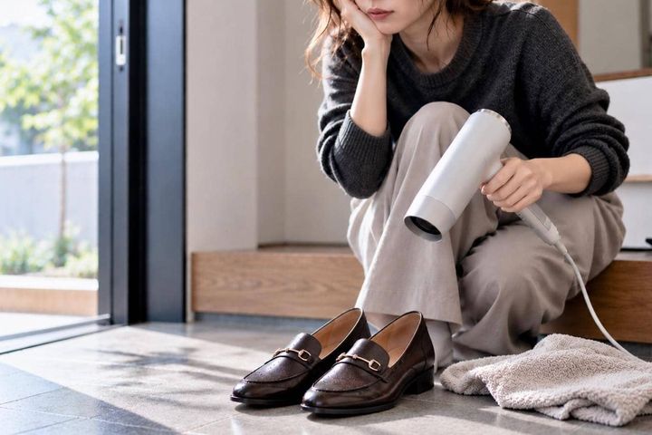濡れた靴、ドライヤーで乾かしても大丈夫？意外と知らない靴を傷めにくい乾かし方