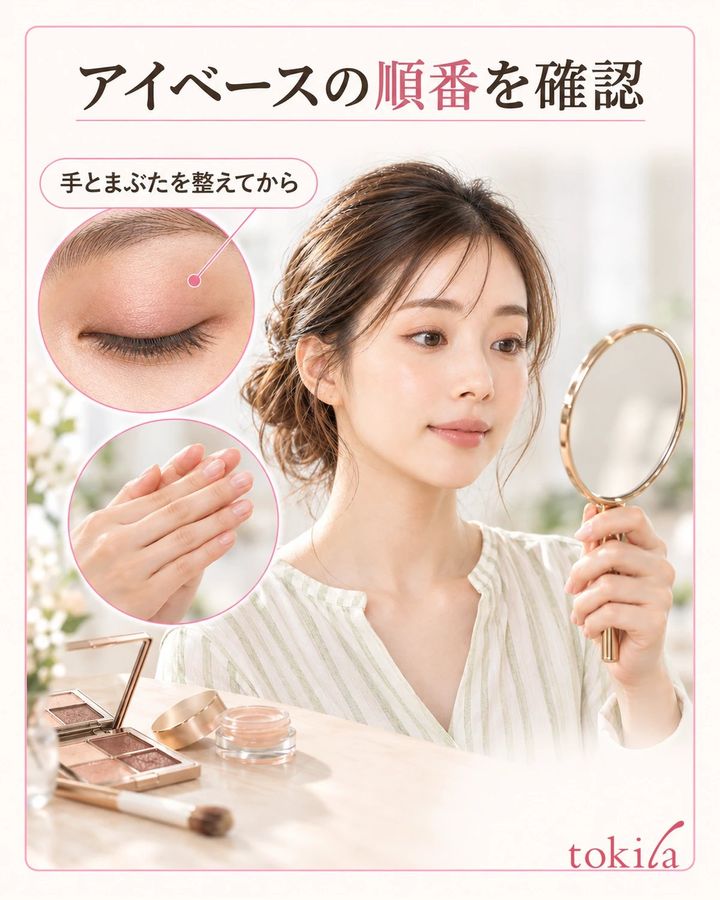 使う順番を読み、手とまぶたを整えてから始めます。