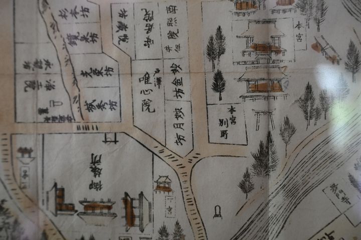 「妙月坊」古い日光の絵地図